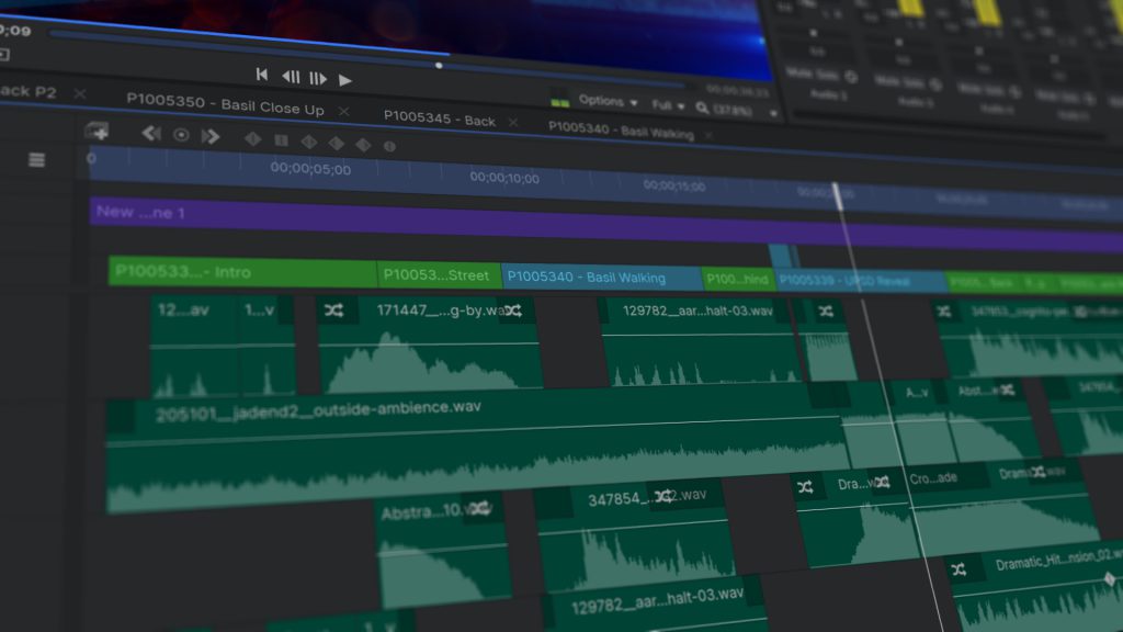 video editing timeline in HitFilm Pro