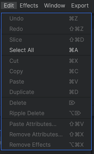 keyboard shortcuts